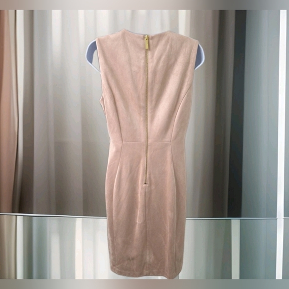 178 Calvin Klein Primrose Pink Suede A-Line Shift Dress, Size 6 - Picture 3 of 8